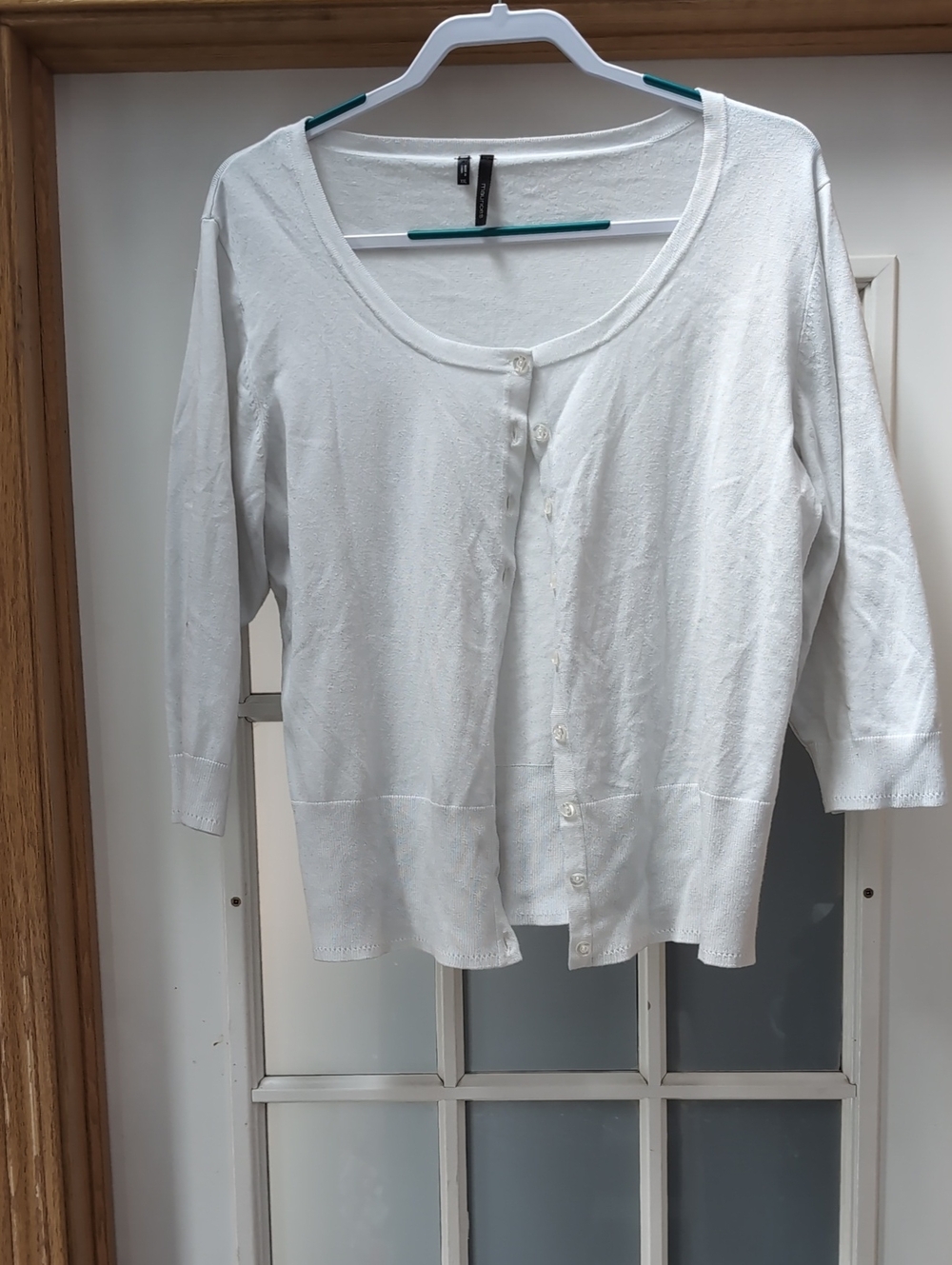 Maurices White Scoop Neck Button-Front Cardigan
